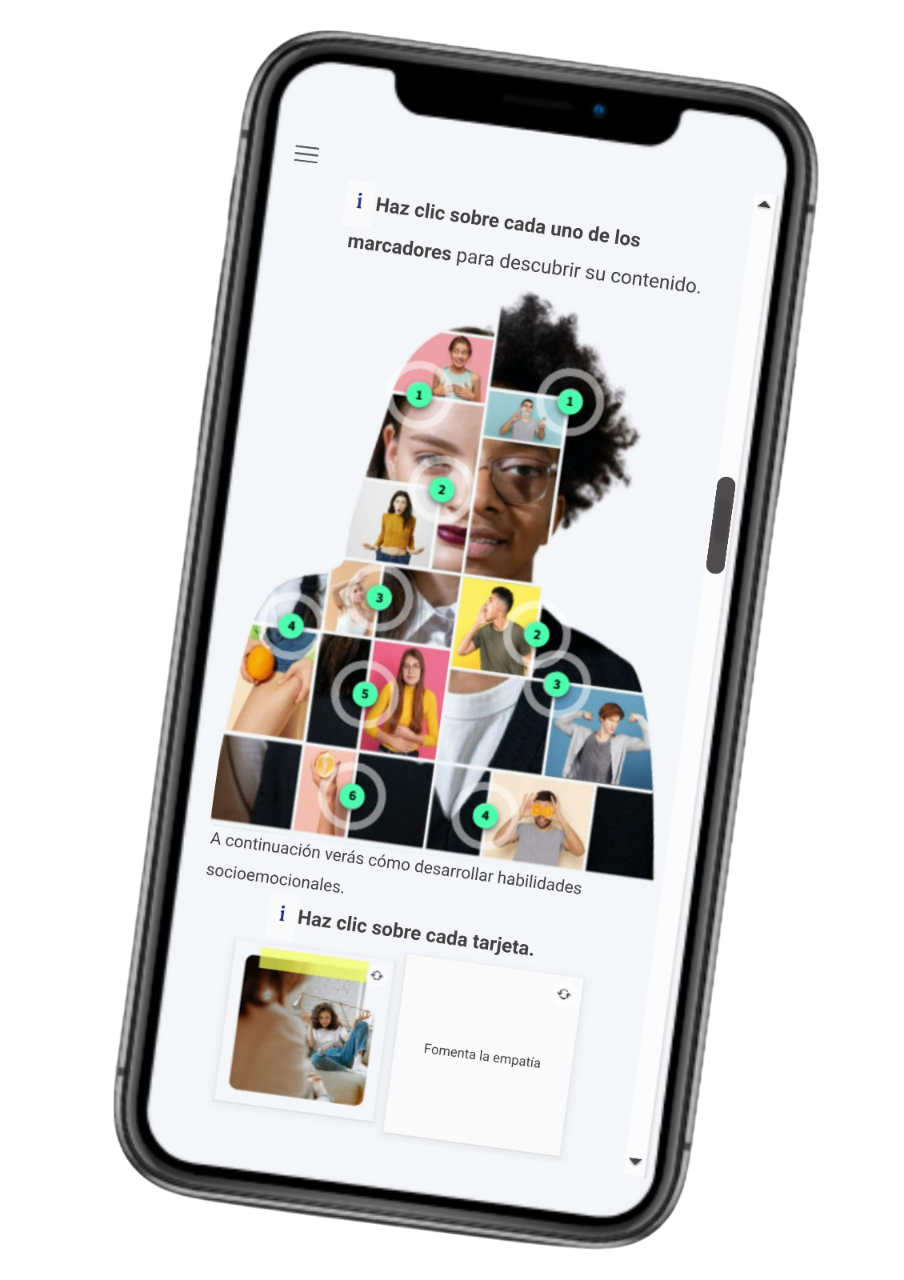 Actividad interactiva sobre habilidades socioemocionales en un entorno móvil